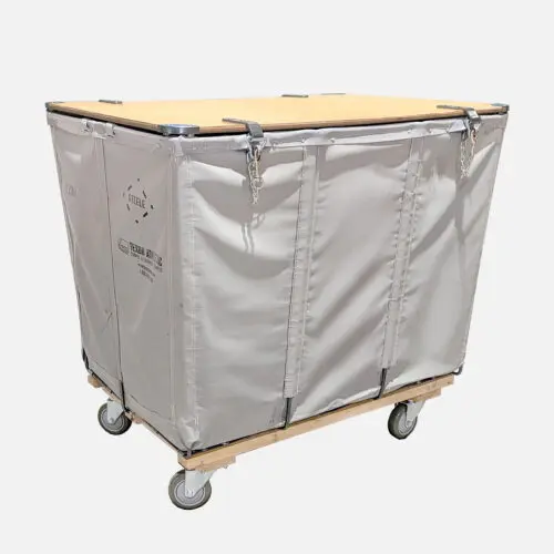 Steele Steeletex 82 S Wood Covered Truck with Closed Lid; Laundry Cart Shipping Hamper