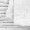 Closeup of 12x12 Economy White Washcloths in Bulk