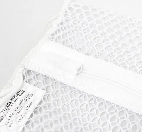 12x12 Mesh Zipper Laundry Bags; White Mesh Glove Bags
