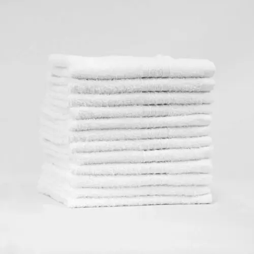 Stack of 13x13 Premium White Washcloths