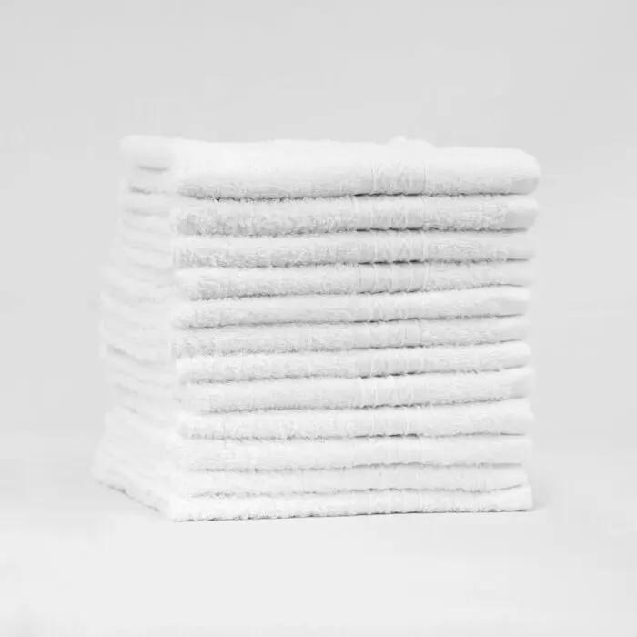 Stack of 13x13 Premium White Washcloths