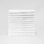 Stack of 13x13 Premium White Washcloths
