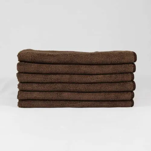 16x16 Brown Microfiber Cloth Towels 49gm 2