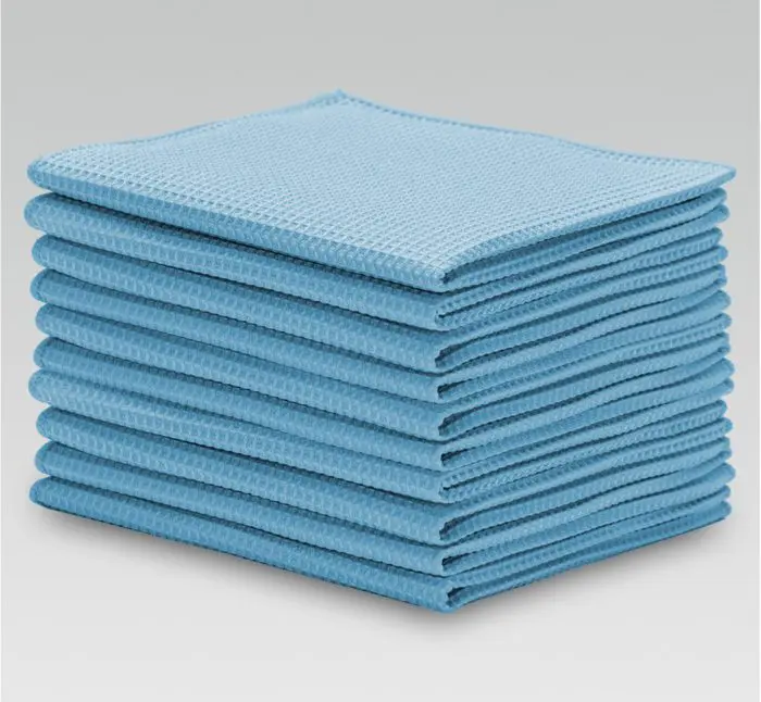 16x16 Microfiber Waffle Cloths 55 Gsm Blue