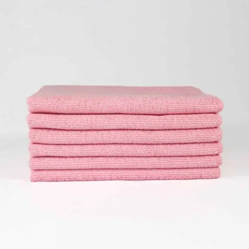 16x16 Pink Microfiber Cloth Towels 49gm 2