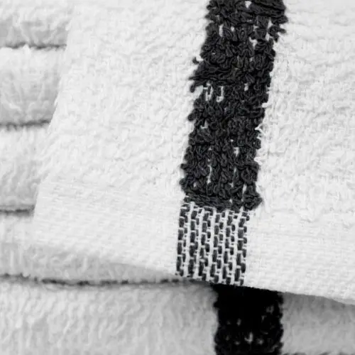 Black Center Stripe Gym Towels from Texon