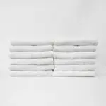 Stack of 16x27 Economy White Hand Towels