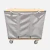Steele Steeletex 82 S Wood Covered Truck with Closed Lid; Laundry Cart Shipping Hamper