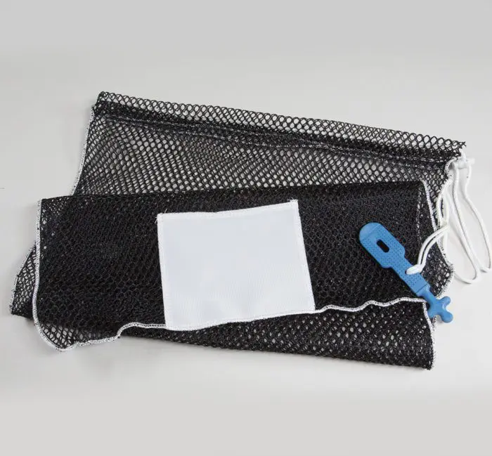 20x30 Mesh Bags Rubber Ties Black