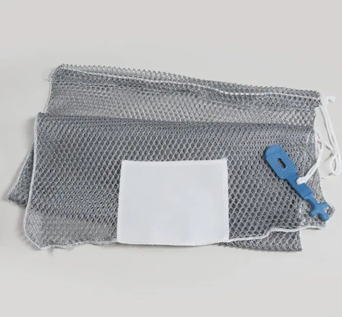 20x30 Mesh Bags Rubber Ties Gray