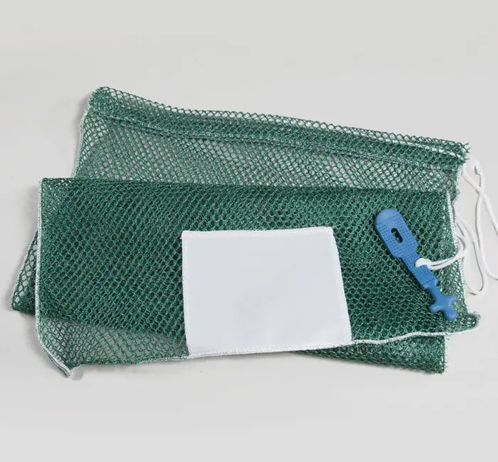 20x30 Mesh Bags Rubber Ties Green