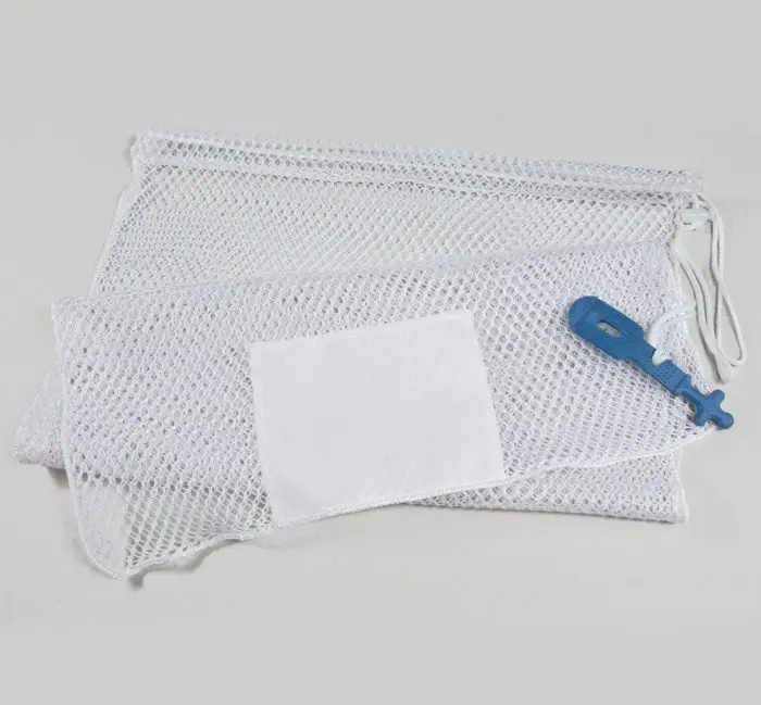 20x30 Mesh Bags Rubber Ties White