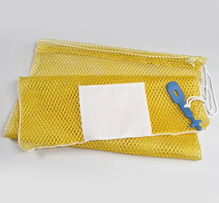 20x30 Mesh Bags Rubber Ties Yellow