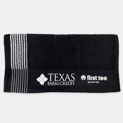Custom Black Caddie Towel
