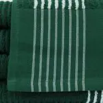 22x44 Green w/ White Stripes Super Gym Towel