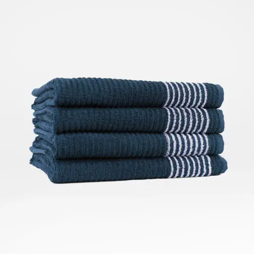 22x44 Navy with White Stripes Golf Towel