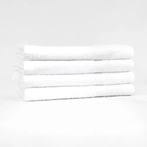 Stack of 22x44 Premium White Gym Towels