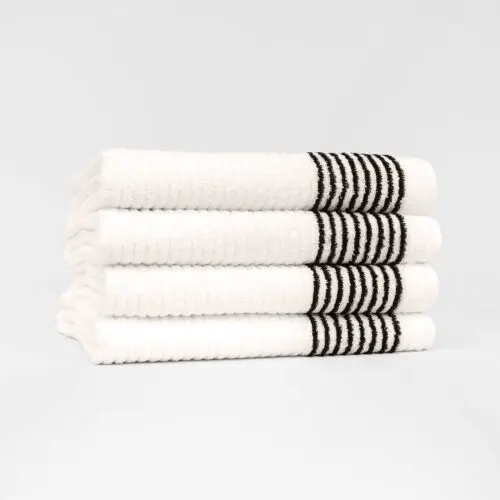 22x44 White Black Stripes Golf Caddie Towel St2244 White Blk Bgrade 1