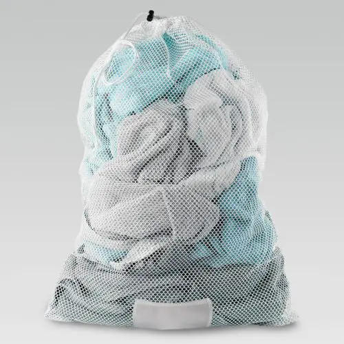 24x36 White Mesh Bag Id Patch Drawstring
