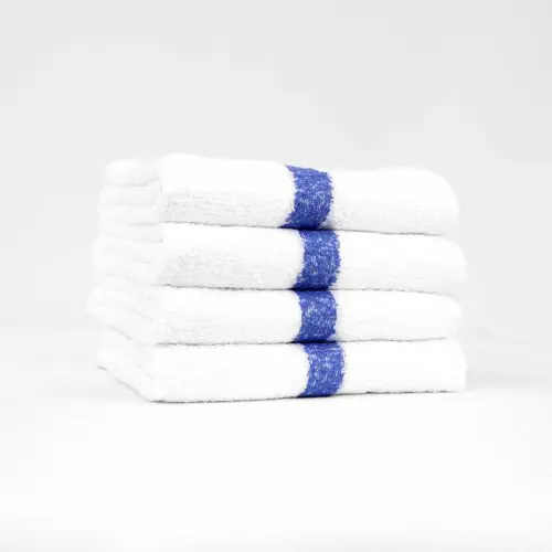 Blue Center Stripe Workout Towels