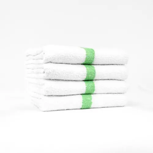 Green Center Stripe Workout Towels