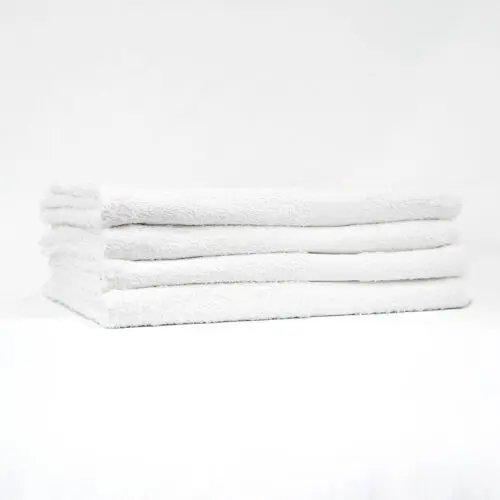Stack of 24×48 Premium White Gym Towels