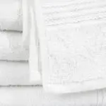 Closeup of 27x54 Premium White Bath Towels