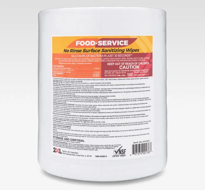 No Rinse Food Service No Rinse Sanitizing Wipes