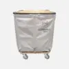 Steele Steeletex 82 S Wood Covered Truck with Closed Lid; Laundry Cart Shipping Hamper