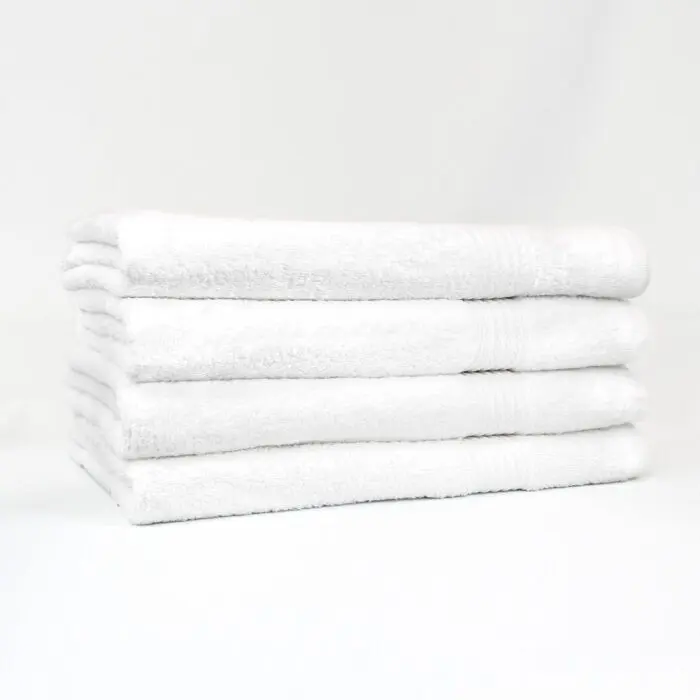Stack of 30x60 White Bath Sheet Towels