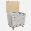 Steele Steeletex 82 S Wood Covered Truck with Open Lid; Laundry Cart Shipping Hamper