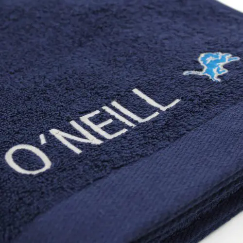 Navy Bath Towel with Embroidered Name and Team Logo