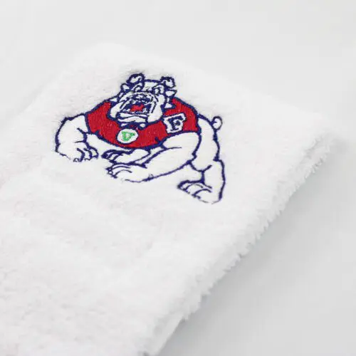 Custom Embroidery White Quarterback Football Towels Closeup 4