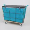 Exterior Frame Travel Laundry Cart Light Blue