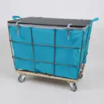 Exterior Frame Travel Laundry Cart Light Blue