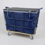 Exterior Frame Travel Laundry Cart Navy Blue