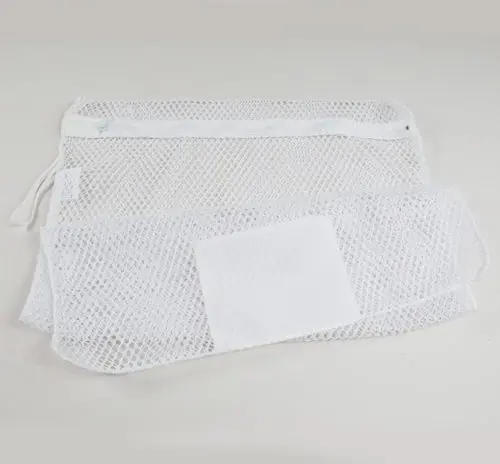 Mesh Zipper Laundry Bags White