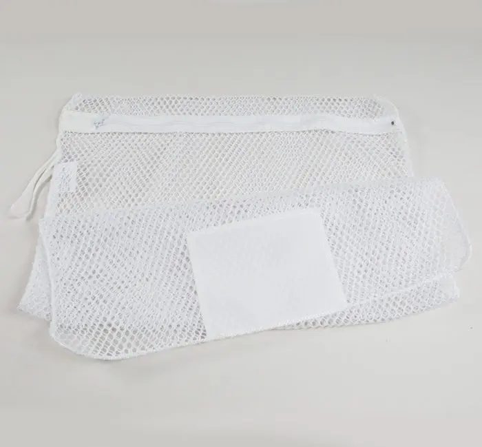 Mesh Zipper Laundry Bags White