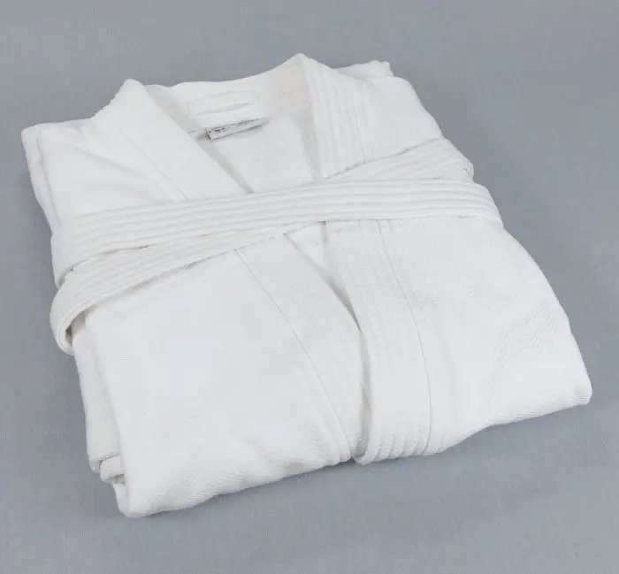 R110 48x60 White Double Laced Imperial Bathrobe
