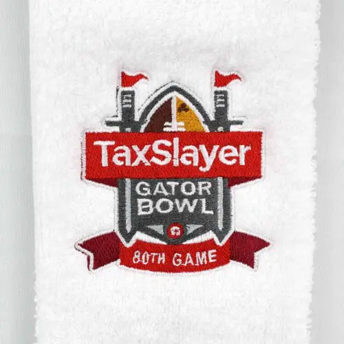 Custom Embroidered Football Towel Gator Bowl