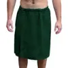 Mens Bath Towel Wrap with Velcro Snaps - Hunter Green