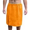 Mens Bath Towel Wrap with Velcro Snaps - Orange