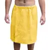 Mens Bath Towel Wrap with Velcro Snaps - Yellow