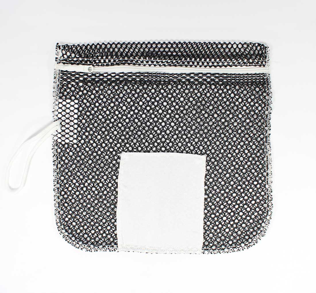 12x12 Black Mesh Zipper Laundry Glove Bag 1