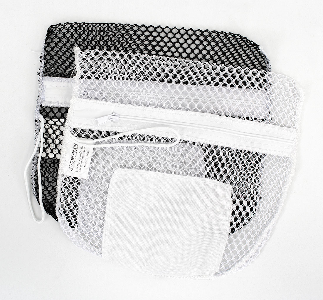12x12 Mesh Zipper Laundry Bags; Mesh Glove Bags