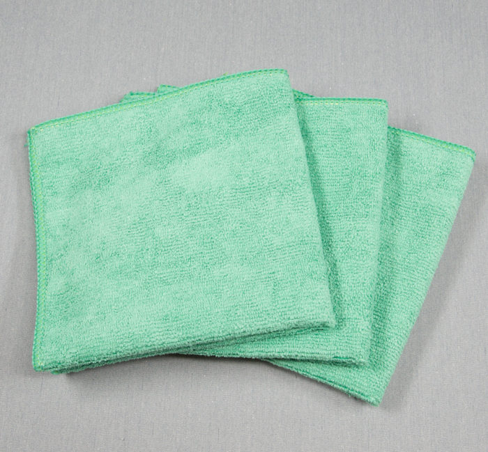 12x12 Microfiber Cloth Hand Towels 30gms Green