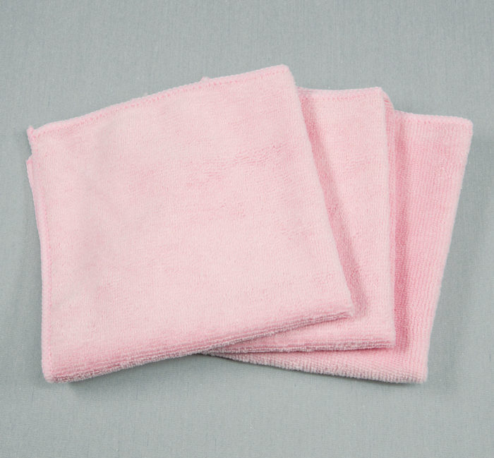 12x12 Microfiber Cloth Hand Towels 30gms Pink