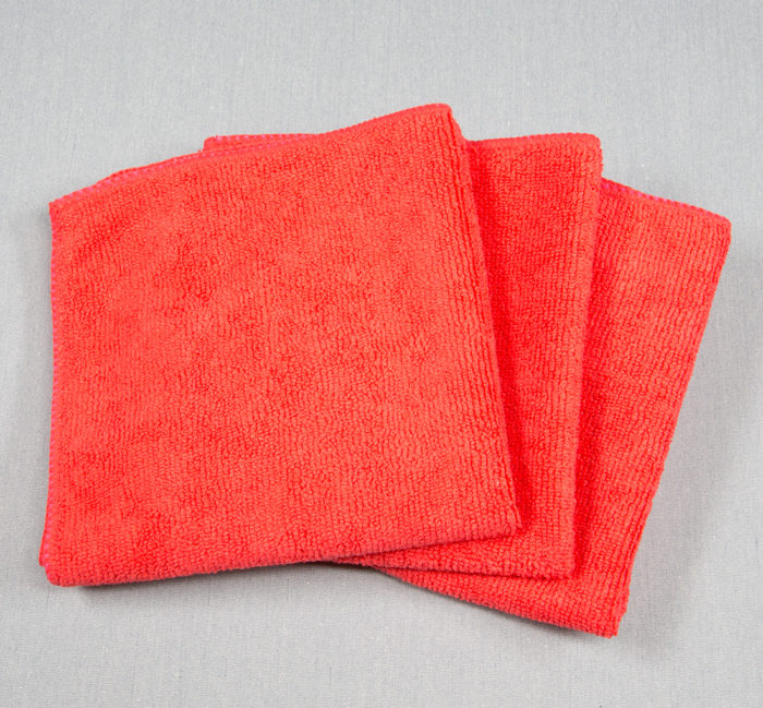 12x12 Microfiber Cloth Hand Towels 30gms Red