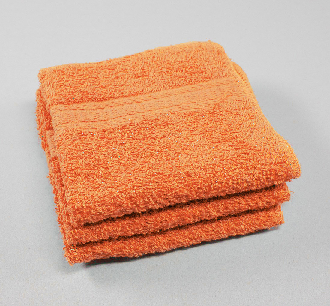 Lavex Standard 12 x 12 Cotton/Poly Wash Cloth with Overlock Stitch 1 lb.  - 12/Pack