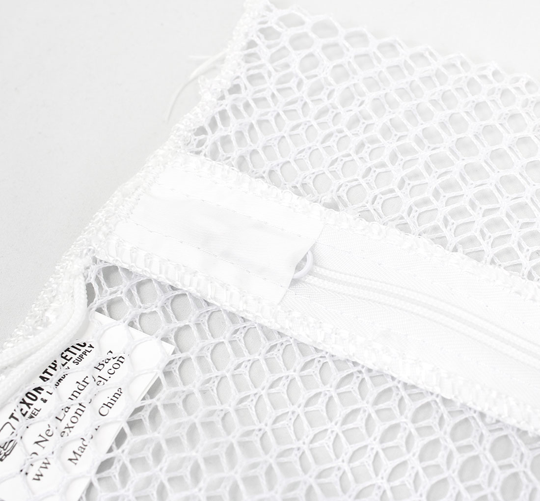 12x12 Mesh Zipper Laundry Bags; White Mesh Glove Bags